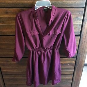 Maroon cinched tunic